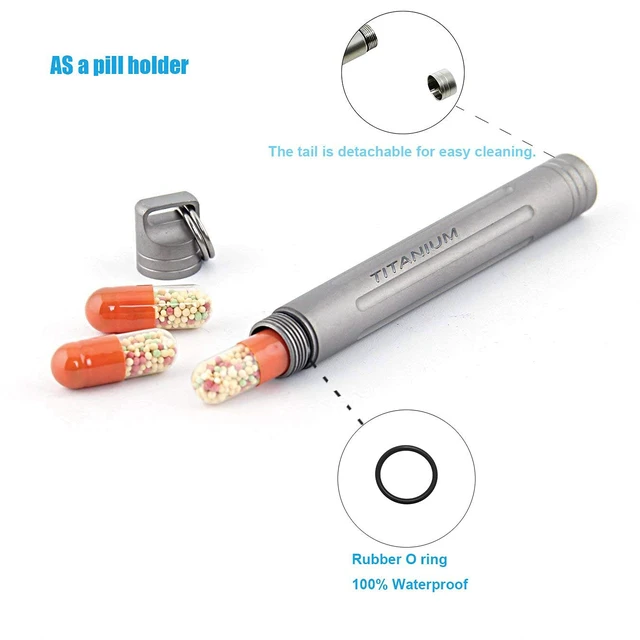 Alt view image 4 of 7 - Titanium Portable Toothpick Holder, Waterproof Tooth Pick Case | Ultra-light Rust Corrosion Resistant, Rubber O-Ring Airtight Waterproof, for Camping Fishing Travel Outdoor Daily Carry