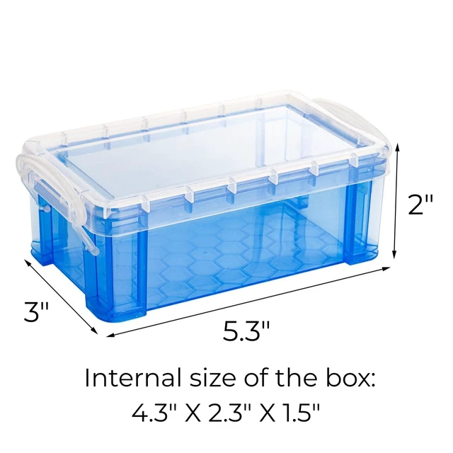 Alt view image 2 of 7 - 12 Pack Small Plastic Storage Box with Lid, 5.3"x3"x2" Stackable Clear Latch Storage Case Bins Organizer Container for Craft Items, Jewelry Beads, 6 Colors