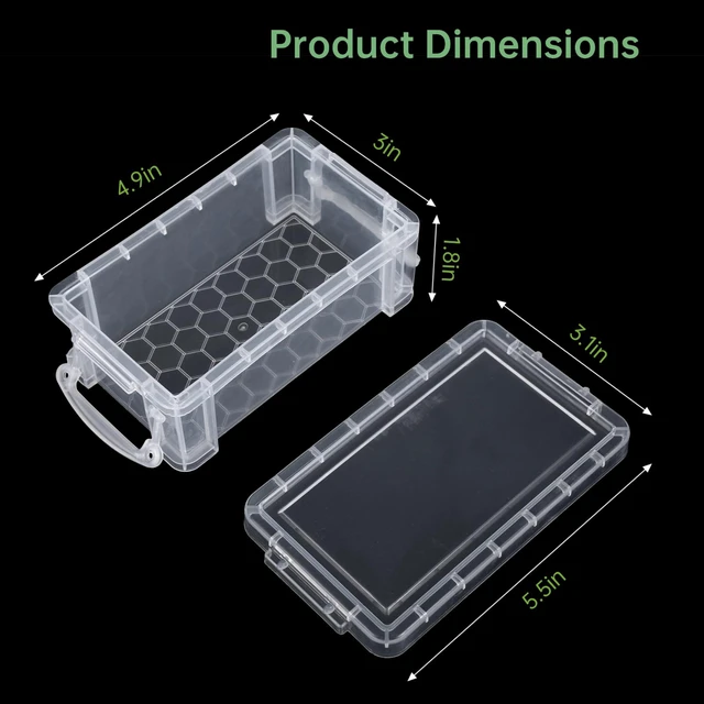 Alt view image 4 of 7 - 6 Pcs Mini Plastic Storage Containers, 5x3x1.8in with Locking Lids, Clear | Crafts, stationery, jewelry, sewing, beads, buttons, thread, pins, office supplies, small parts, multipurpose
