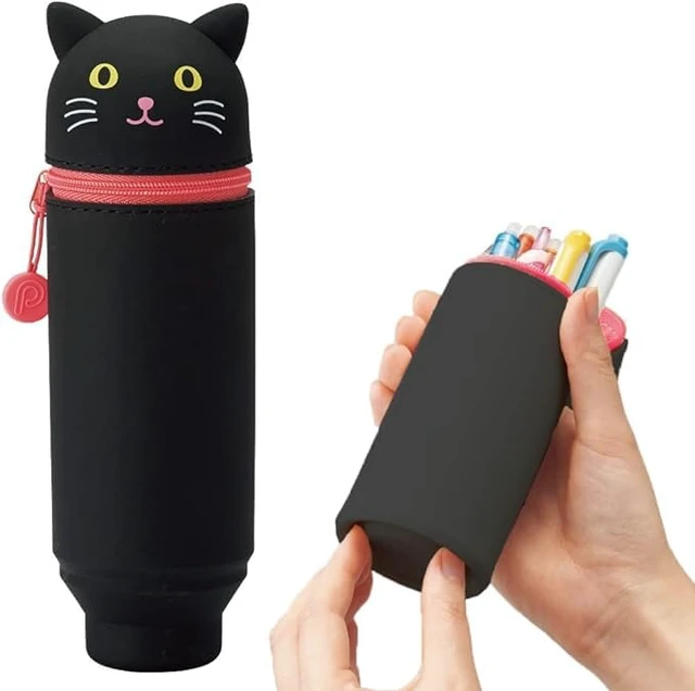 Alt view image 2 of 7 - Kawaii Japanese Black Cat Stand Up Pencil Case For School Office College, Cute School Supplies, Animal Pen Holder Pouch Holder Teen Girls Artists, Travel Cosmetics Storage (A7712-3)