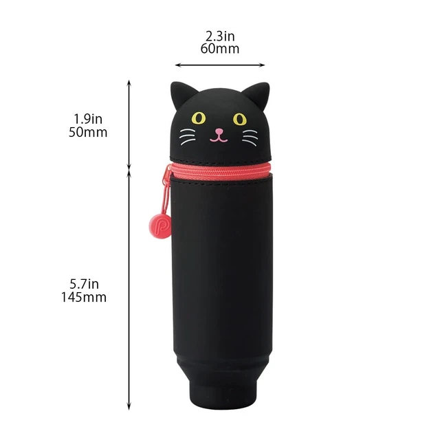 Alt view image 3 of 7 - Kawaii Japanese Black Cat Stand Up Pencil Case For School Office College, Cute School Supplies, Animal Pen Holder Pouch Holder Teen Girls Artists, Travel Cosmetics Storage (A7712-3)