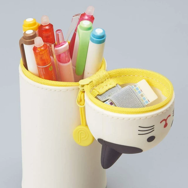 Alt view image 5 of 7 - Kawaii Japanese Cat Stand Up Pencil Case For School Office College, Cute School Supplies, Animal Pen Holder Pencil Pouch Holder Teen Girls, Artist Pencil Case, Calico Cat (A7712-7)