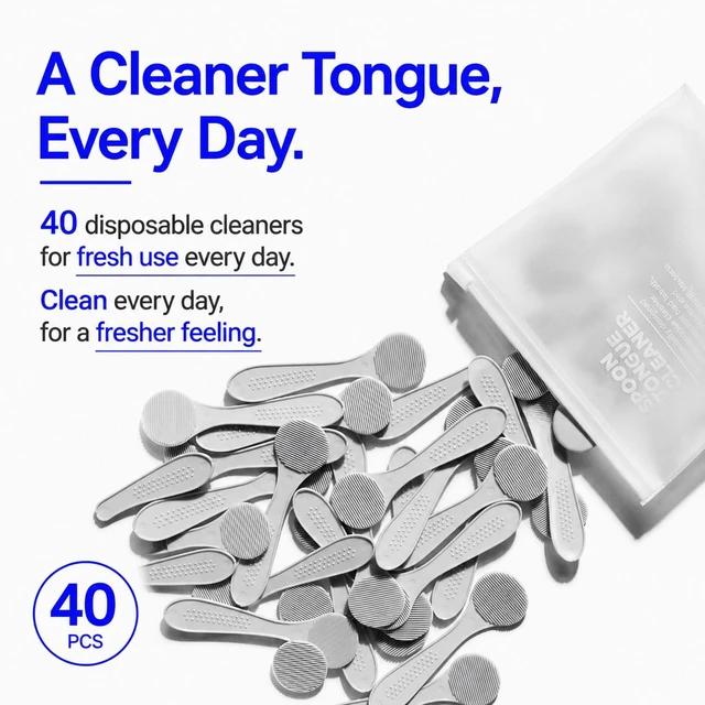 Alt view image 3 of 7 - Disposable Tongue Scraper Cleaners - 40 Count Made in Korea with Portable Travel Pouch, Resistant High-Grade POM Material, Single-Use Tongue Brush for Fresh Breath & Oral Care