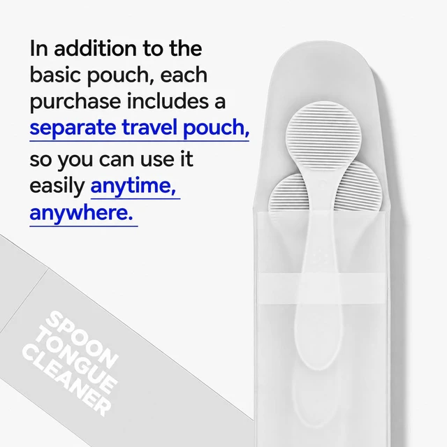 Alt view image 5 of 7 - Disposable Tongue Scraper Cleaners - 40 Count Made in Korea with Portable Travel Pouch, Resistant High-Grade POM Material, Single-Use Tongue Brush for Fresh Breath & Oral Care