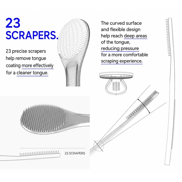 Alt view image 7 of 7 - Disposable Tongue Scraper Cleaners - 40 Count Made in Korea with Portable Travel Pouch, Resistant High-Grade POM Material, Single-Use Tongue Brush for Fresh Breath & Oral Care