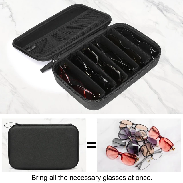 Alt view image 5 of 6 - Travel Sunglasses Organizer Case Adjustable Slot For Multiple Eyeglasses Hard-shell Portable Storage Box for Men Women