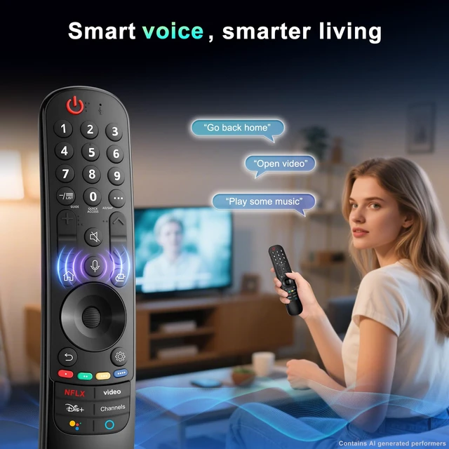 Alt view image 5 of 7 - Voice Magic Remote for LG Smart TV Remote Control Replacement with Pointer | Universal remote for LG 2021-2024 OLED/QNED/NanoCell/UHD TVs, voice search, ergonomic, no programming.