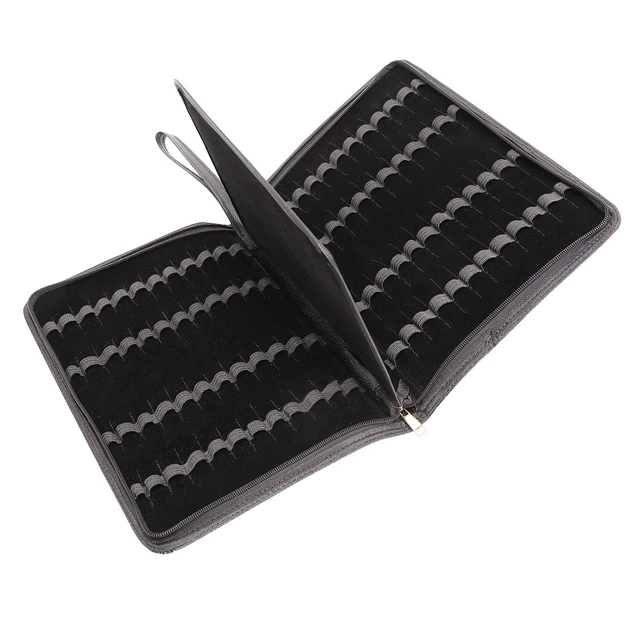 Alt view image 6 of 7 - 48 PU Leather Fountain Pen Case Large Capacity Black Roller Ball Pen Holder Bag Pouch