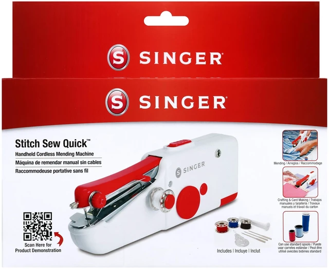 Main image of Stitch Sew Quick Portable Handheld Cordless Mending Machine | Cordless handheld mending machine for fast repairs on curtains, bedding and clothes; single-thread, includes bobbins/needles