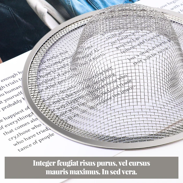 Alt view image 5 of 7 - 40 Pcs Mesh Sink Strainer, 4.5" Diameter Stainless Steel Slop Basket | Filter Trap Metal Durable Kitchen Sink Drain Strainer with Large Wide Rim for The Sinks in Kitchen Bathroom Shower Drain