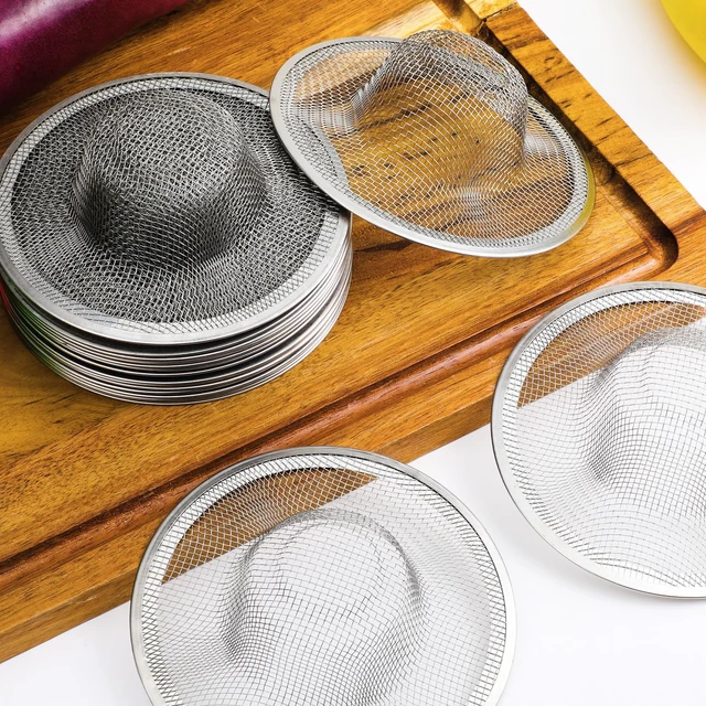 Alt view image 6 of 7 - 40 Pcs Mesh Sink Strainer, 4.5" Diameter Stainless Steel Slop Basket | Filter Trap Metal Durable Kitchen Sink Drain Strainer with Large Wide Rim for The Sinks in Kitchen Bathroom Shower Drain