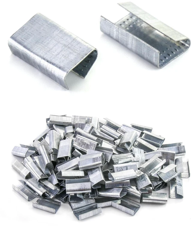 Main image of Seals for 1/2" Strap Width Steel Strapping, 500 Pcs Metal Clips for Firmly Securing Packaging and Pallet Banding, Fix Large and Medium-sized Loads for Storage and Transportation