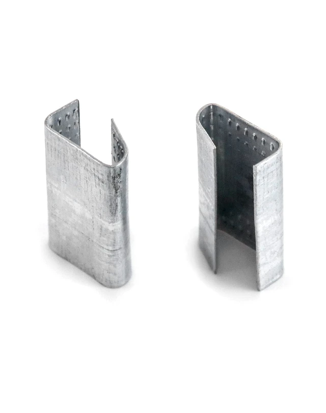 Alt view image 2 of 7 - Seals for 1/2" Strap Width Steel Strapping, 500 Pcs Metal Clips for Firmly Securing Packaging and Pallet Banding, Fix Large and Medium-sized Loads for Storage and Transportation