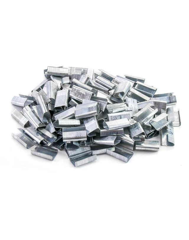 Alt view image 7 of 7 - Seals for 1/2" Strap Width Steel Strapping, 500 Pcs Metal Clips for Firmly Securing Packaging and Pallet Banding, Fix Large and Medium-sized Loads for Storage and Transportation