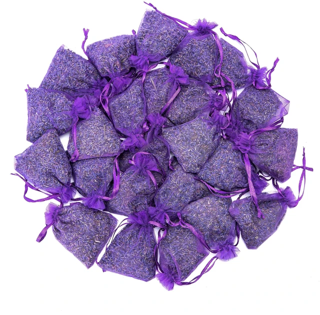 Main image of French Lavender Sachets for Drawers and Closets Fresh Scents, Set of 24, Home Fragrance Sachet for Wardrobes Closets, Purple, LV-C-24-1