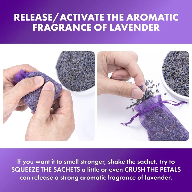 Alt view image 6 of 7 - French Lavender Sachets for Drawers and Closets Fresh Scents, Set of 24, Home Fragrance Sachet for Wardrobes Closets, Purple, LV-C-24-1