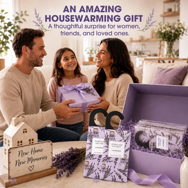 Alt view image 5 of 7 - Large 12 Packs Lavender Hanging Scented Sachets Long-Lasting Closet Deodorizer Air Freshener Fabric Refresher Odor Eliminator for Drawer Home Fragrance Gift Set