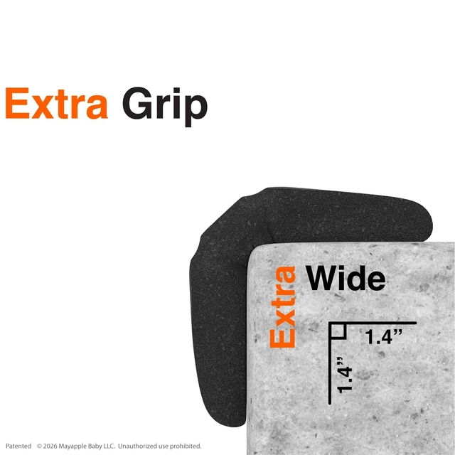 Alt view image 4 of 6 - Fireplace Edge Corner Protector, Extra-Wide 9ft Edge 2 Corners | PreFit Pre-taped Baby Proofing Safety Bumper Guard for Brick/Stone, Soft Rubber Foam, 3M Adhesive, BPA-free, Onyx Black