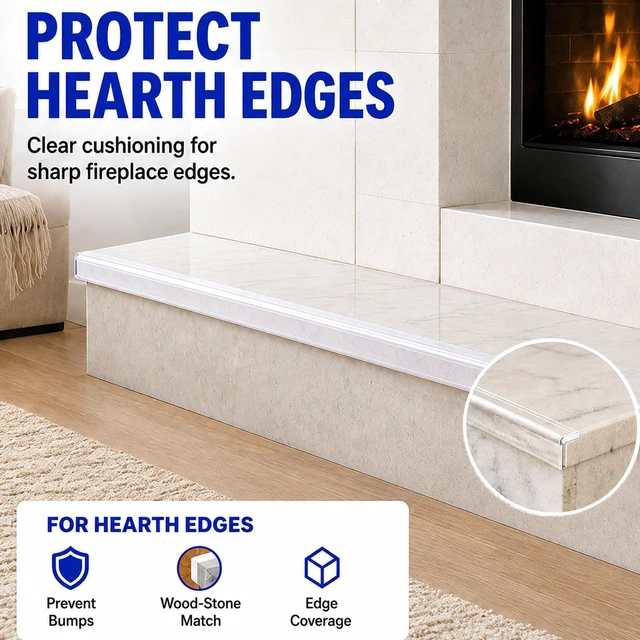 Alt view image 4 of 6 - Baby Corner Proofing Edge Protector Strip,1 Roll, 1.6in x 13FT | Soft bumper,child safety design,fit table desk fireplace,anti-collision edge guard,furniture corner protective strip