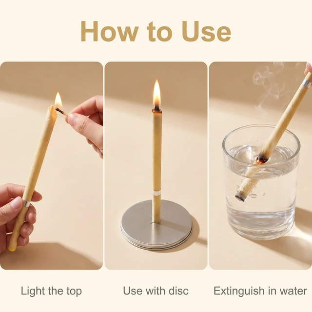 Alt view image 4 of 6 - 20pcs Set Ear Candles Cleaning and Ear Candles Wax Removal Kit with 20*Cotton Storage Box and Protective Discs, Convenient to Use