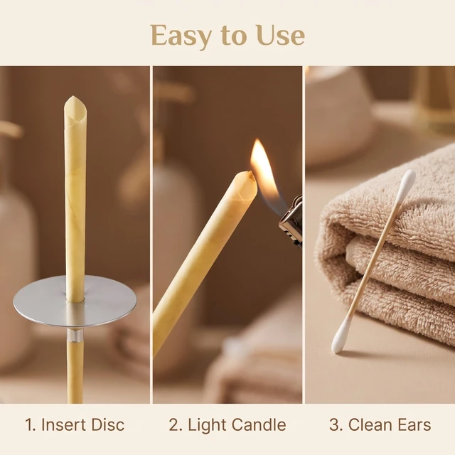 Alt view image 6 of 6 - 20pcs Set Ear Candles Cleaning and Ear Candles Wax Removal Kit with 20*Cotton Storage Box and Protective Discs, Convenient to Use