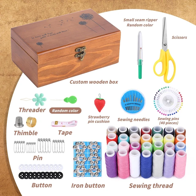 Alt view image 2 of 7 - Hand Sewing Kits for Adults Needle and Thread Kit 196 Pcs Travel Sewing Kit | Travel Sewing Kit for Beginners Sewing Accessories Sewing Repair Kits Sewing Thread Needle Pin Cushion for Camping HomeDiy