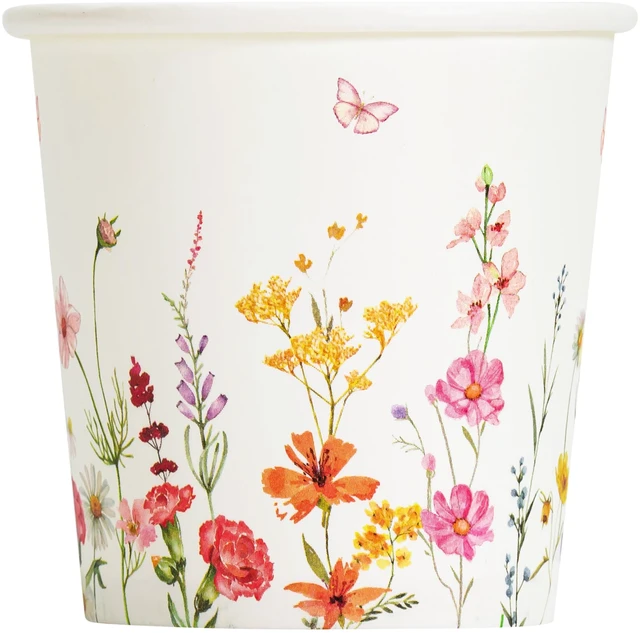 Main image of 300 Pack Paper Bathroom Cups 3oz Disposable Small Mouthwash, Elegant Floral Design, Hot/Cold Beverage Coffee, Dessert for Birthday Parties, Home-use, Picnics, Ceremonies