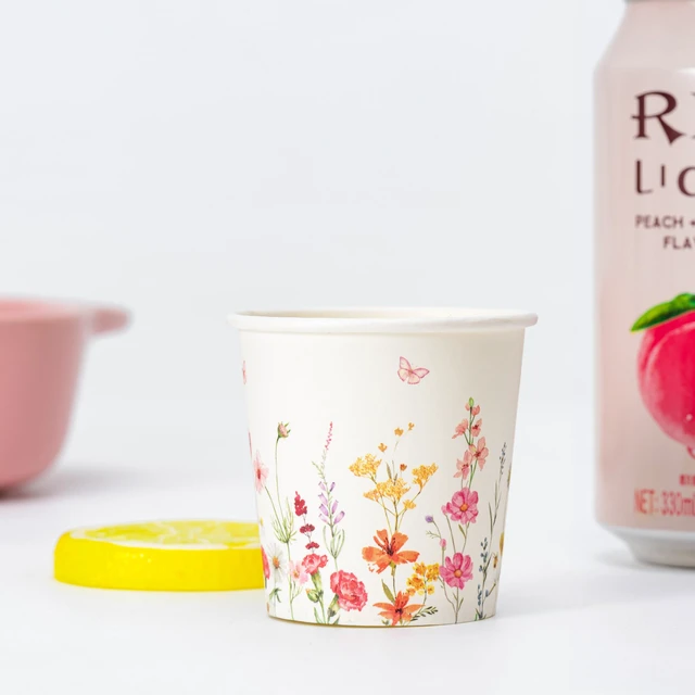 Alt view image 7 of 7 - 300 Pack Paper Bathroom Cups 3oz Disposable Small Mouthwash, Elegant Floral Design, Hot/Cold Beverage Coffee, Dessert for Birthday Parties, Home-use, Picnics, Ceremonies