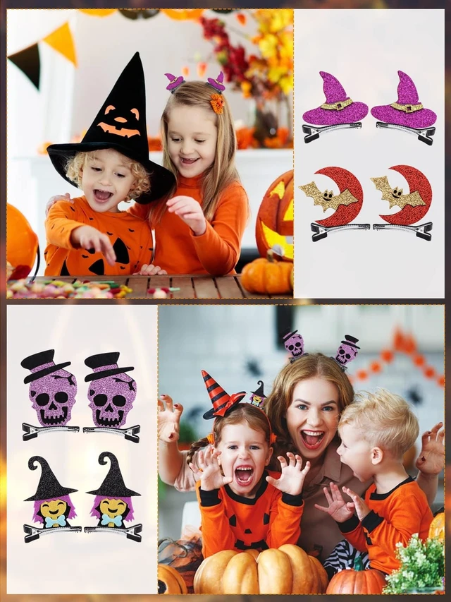 Alt view image 4 of 7 - 48PCS Halloween Hair Clips Halloween Cartoon Hair Clips | Pumpkin Ghost Witch Hair Decoration Spider Web Castle Hairpins Cute Halloween Barrettes for Women Girls Cosplay Accessories