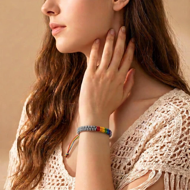 Alt view image 5 of 7 - Citizens of the World Bracelet, Handmade Woven Boho Cord Charm | Wrap and Braided Cord Stack, Waterproof Everyday Wear, Layered Bohemian Jewelry, Beach Gift for Her