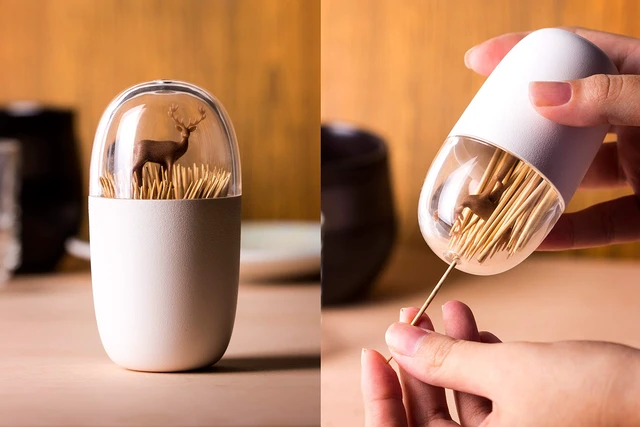 Alt view image 6 of 7 - Deer Meadow Toothpick Holder - Unique Home Design Decoration - Unusual Gift - BPA-Free Cool Kitchen Gadgets - Modern Home Decor