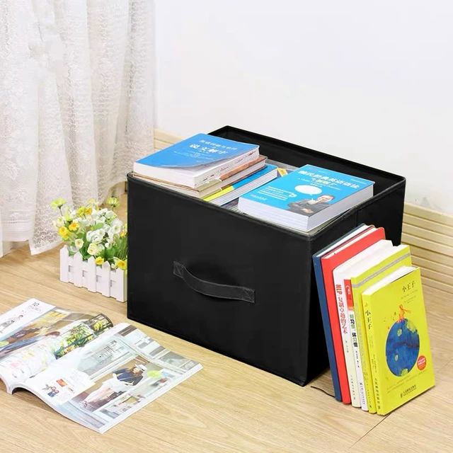 Alt view image 5 of 7 - Kids Storage Bins 9.0"x7.5"x7.5" Small Size Fabirc Foldable Closet Toy Organizer Collapsible Cloth Black