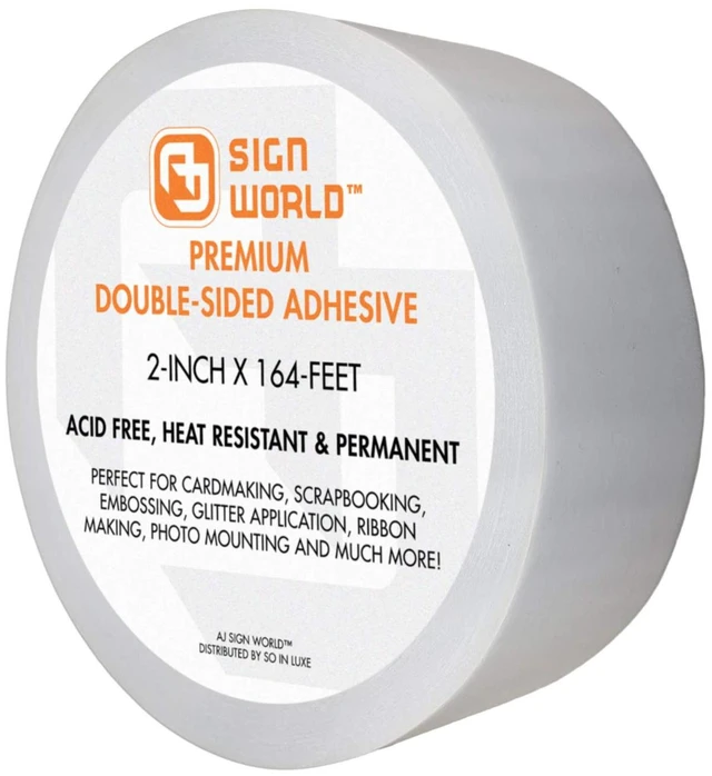 Main image of Best 2" Ultra-Thin Permanent Double-Sided Tape for Arts, Crafts, Photography, Scrapbooking, Tear-by-Hand, Paper Backing (2-Inch by 164-Feet/55 Yards)