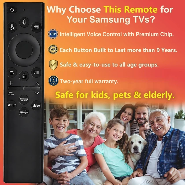 Alt view image 3 of 7 - Replacement for Samsung TV Remote, for All 2019-2026 Samsung Remote Control for Smart TV with Voice Control. 2-Year