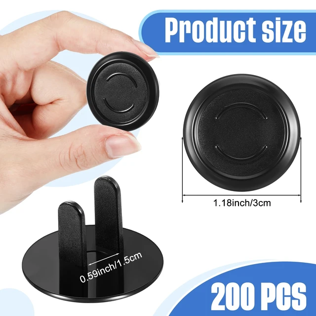Alt view image 2 of 7 - 200 Pcs Baby Outlet Covers Bulk, Child Safety Plug Protectors, Black | Electrical Outlet Plugs, Child Proof Socket Covers for Home Work School Daycare, Grip Socket Guards, Universal Protectors