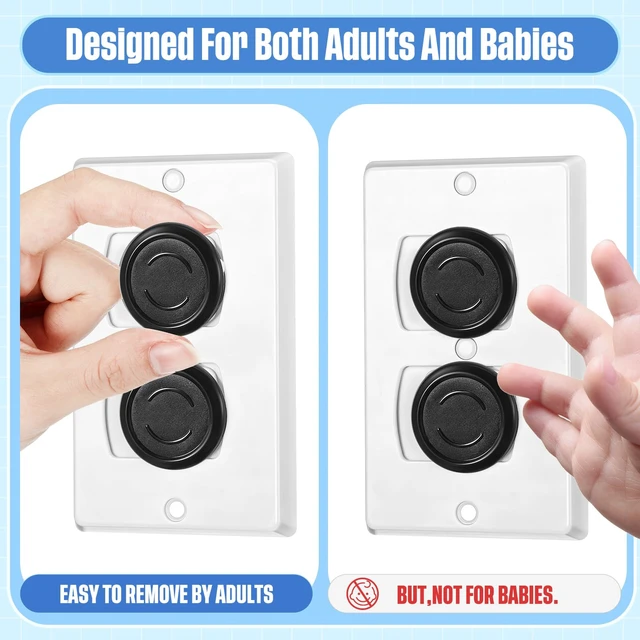 Alt view image 6 of 7 - 200 Pcs Baby Outlet Covers Bulk, Child Safety Plug Protectors, Black | Electrical Outlet Plugs, Child Proof Socket Covers for Home Work School Daycare, Grip Socket Guards, Universal Protectors