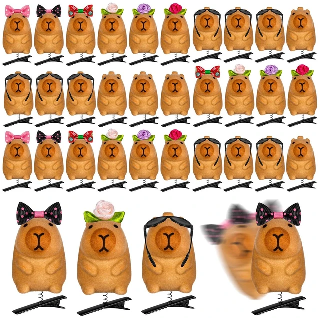 Main image of 24 Pcs Capybara Clips for Hair, Cute Capybara Hair Clip, Festival Rave Sprouts for Womens Party Props Gift