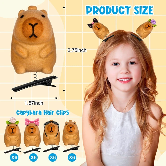 Alt view image 7 of 7 - 24 Pcs Capybara Clips for Hair, Cute Capybara Hair Clip, Festival Rave Sprouts for Womens Party Props Gift
