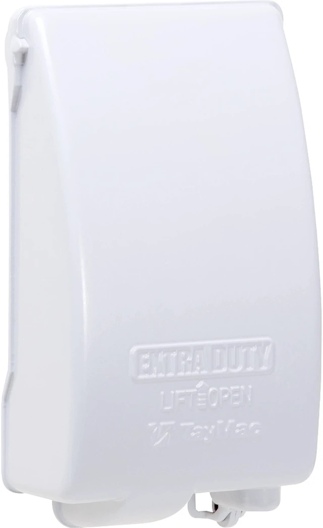 Main image of MX4280WH EXTRA DUTY White 1-Gang Expandable Weatherproof In-Use 2-in. to 3-1/2-in. In-Use Electrical Outlet Cover, Vertical, Outdoor Outlet Cover for Electrical Box, UFAST Configuration