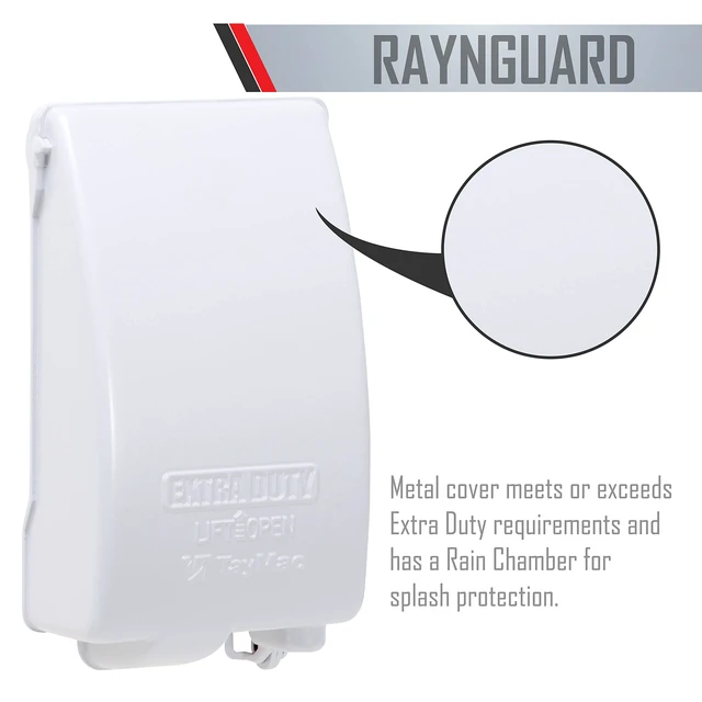 Alt view image 3 of 6 - MX4280WH EXTRA DUTY White 1-Gang Expandable Weatherproof In-Use 2-in. to 3-1/2-in. In-Use Electrical Outlet Cover, Vertical, Outdoor Outlet Cover for Electrical Box, UFAST Configuration