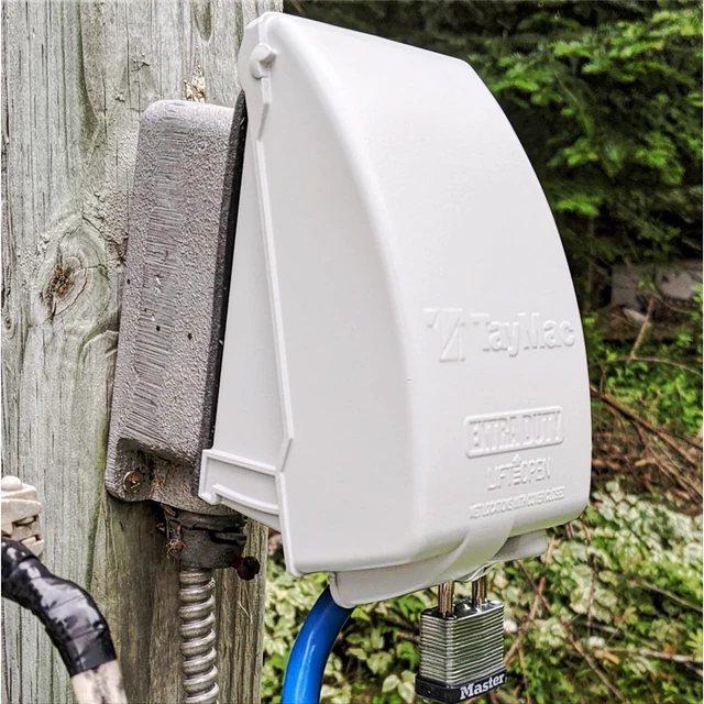Alt view image 6 of 6 - MX4280WH EXTRA DUTY White 1-Gang Expandable Weatherproof In-Use 2-in. to 3-1/2-in. In-Use Electrical Outlet Cover, Vertical, Outdoor Outlet Cover for Electrical Box, UFAST Configuration