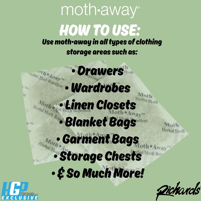 Alt view image 3 of 7 - Homewares Moth Away Sachets 24-Pack Natural Herbal Moth Repellent, Non-Toxic & Chemical-Free, Fresh Scent for Drawers, Closets & Storage Bins Made in USA