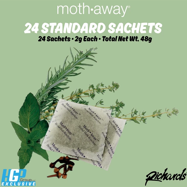 Alt view image 5 of 7 - Homewares Moth Away Sachets 24-Pack Natural Herbal Moth Repellent, Non-Toxic & Chemical-Free, Fresh Scent for Drawers, Closets & Storage Bins Made in USA