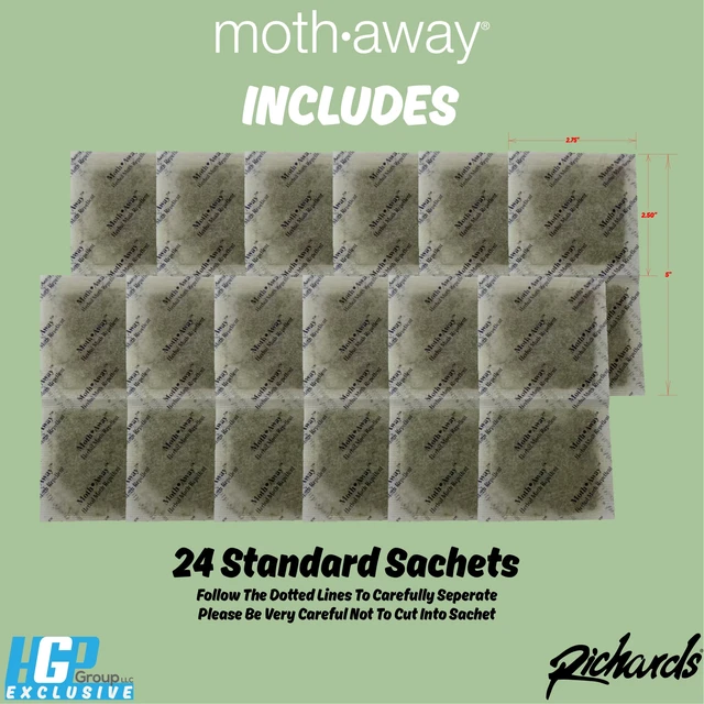Alt view image 6 of 7 - Homewares Moth Away Sachets 24-Pack Natural Herbal Moth Repellent, Non-Toxic & Chemical-Free, Fresh Scent for Drawers, Closets & Storage Bins Made in USA