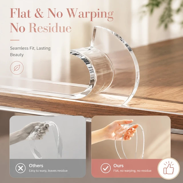 Alt view image 6 of 7 - Baby Corner Proofing Edge Protector Strip,1 Roll, 1.8in x 13.12FT | Soft bumper,child safety design,fit table desk fireplace,anti-collision edge guard,furniture corner protective strip
