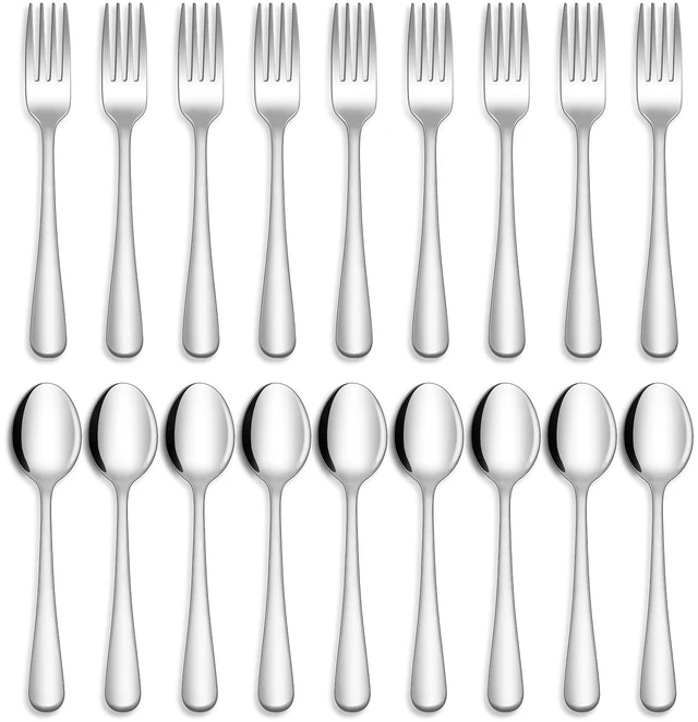 Main image of 24-piece Forks and Spoons Silverware Set, Food Grade Stainless Steel Flatware Cutlery Set for Home, Kitchen and Restaurant, Mirror Polished, Dishwasher Safe