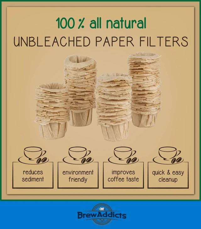 Alt view image 2 of 7 - 300 Paper Coffee Single-Use Filters, Brown, All-Natural & Unbleached for Keurig Brewers and Compatible with K-Cup Pods 1.0 & 2.0 Models, Disposable filters