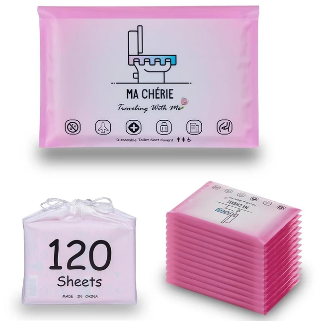 Main image of Disposable Toilet Seat Cover 120 Pcs,Extra Large,Flushable,Travel and Pocket Size