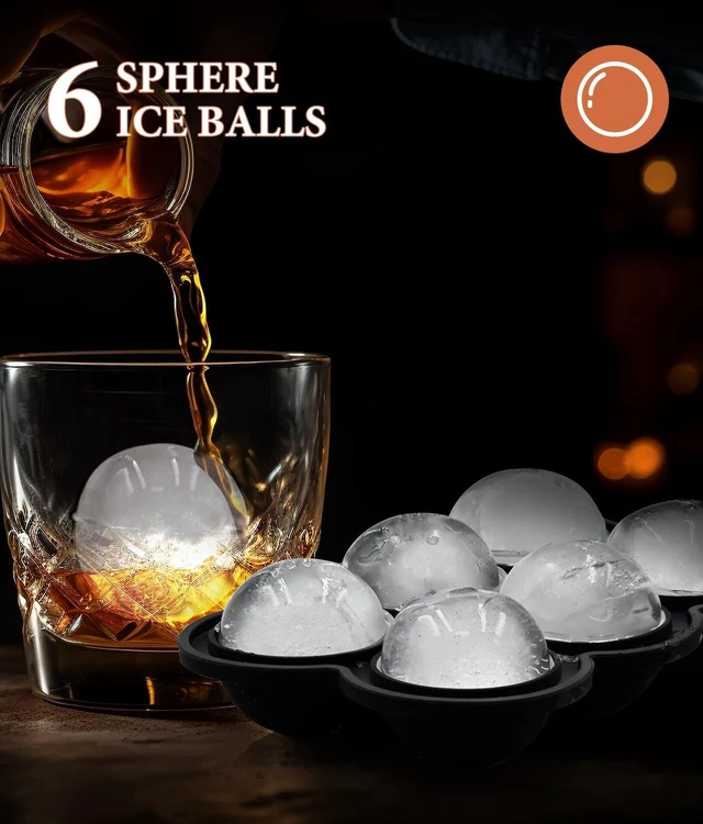 Alt view image 5 of 6 - Ice Cube Trays, Silicone Ice Cube Molds for Freezer with Lid (Set of 3), 6 Ball Ice Cube Tray, 4 Diamond & 21-Ice Trays, Reusable Whiskey Ice Mold, DIY, BPA Free, Freezer