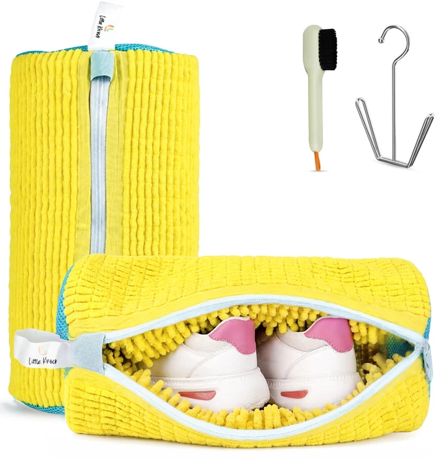 Main image of Shoe Washing Machine Bag - 2pcShoe Cleaning Bag for Sneakers, include 1 shoe brush,1 drying hook